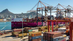 A container ship docked at the Port of Cape Town, operated by Transnet National Ports Authority, in Cape Town, South Africa, on Monday, May 13, 2024. Photo: Dwayne Senior/Bloomberg