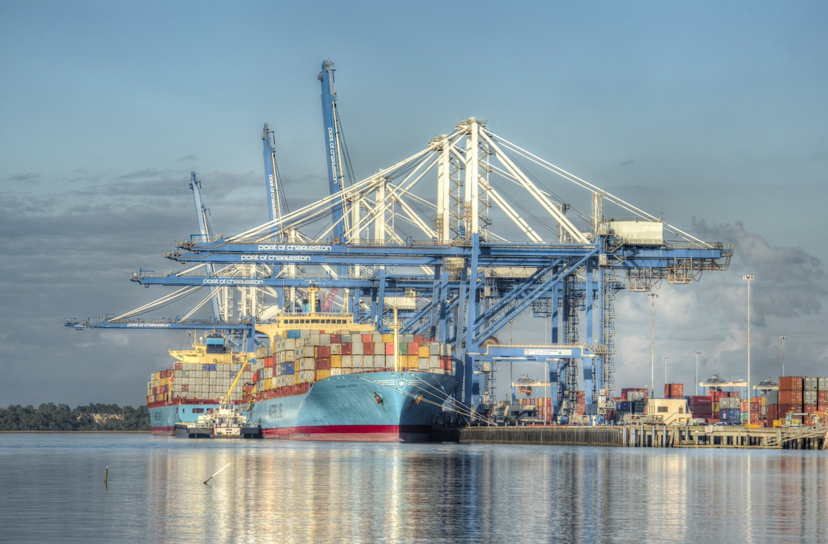 Cargo ships at the Port of Charleston. Photo: iStock / stonena7