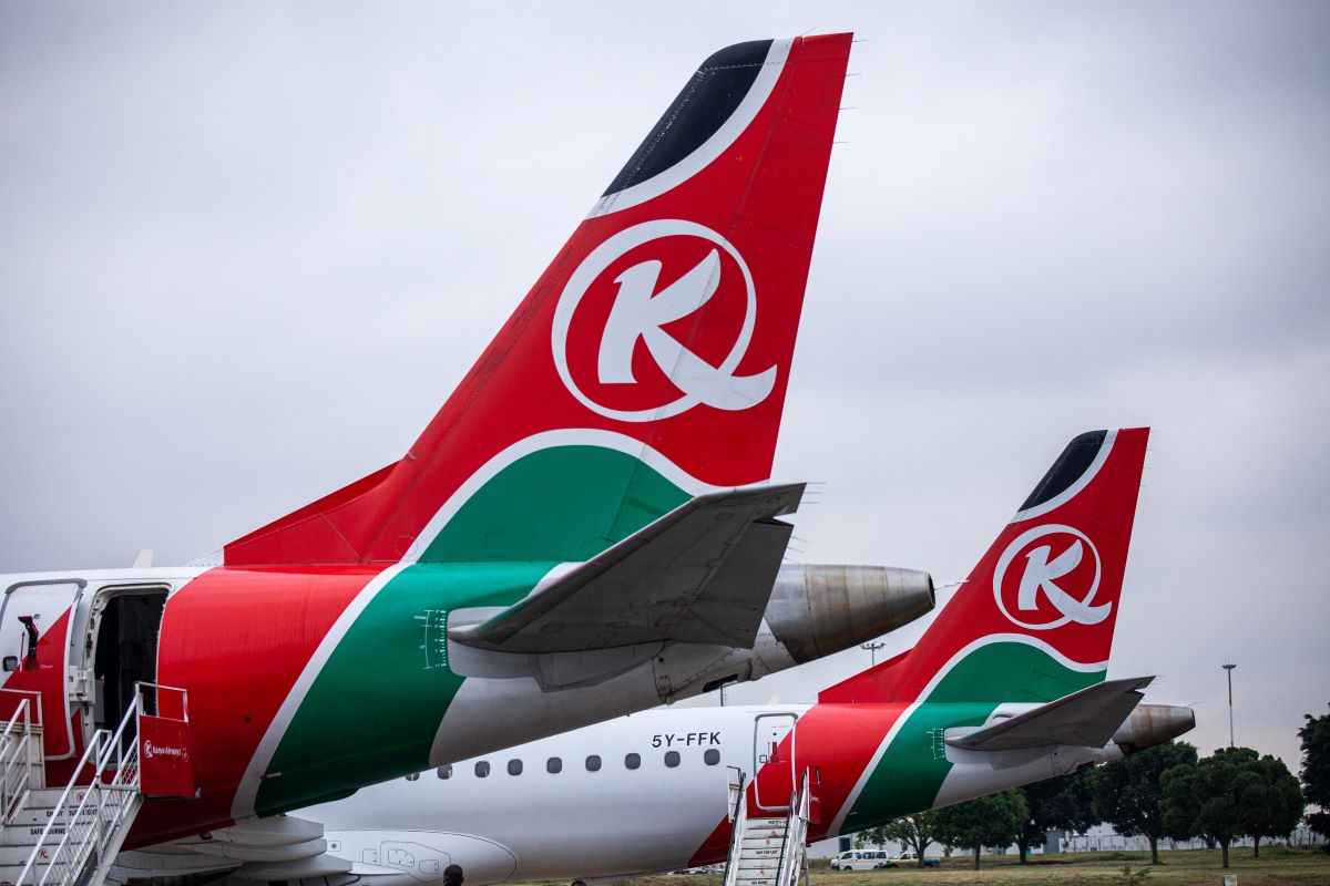 Kenya Airways passenger aircraft at Jomo Kenyatta International Airport in Nairobi. (Bloomberg)