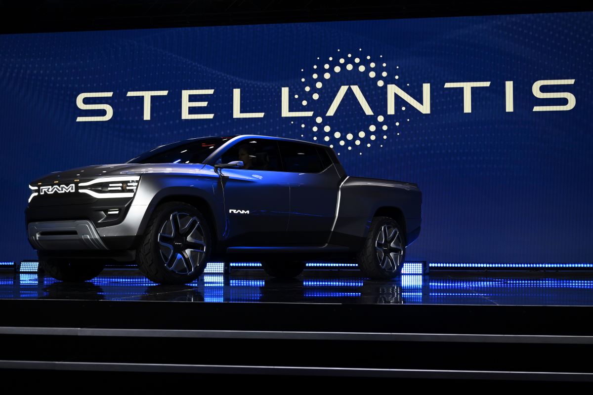 The Stellantis Ram 1500 Revolution electric pickup truck. Photographer: Bridget Bennett/Bloomberg
