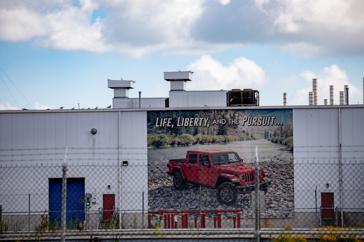 A Jeep sign outside the Stellantis NV Toledo Assembly Complex in Toldeo, Ohio. Photo: Bloomberg