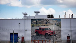 A Jeep sign outside the Stellantis NV Toledo Assembly Complex in Toldeo, Ohio. Photo: Bloomberg