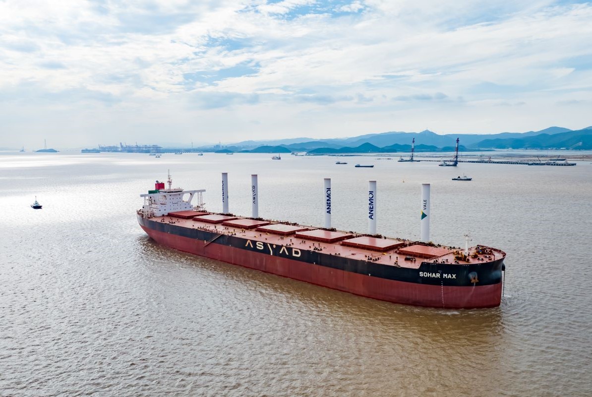 Sohar Max with Anemoi Rotor Sails. Source: Anemoi Marine Technologies/Vale S.A.