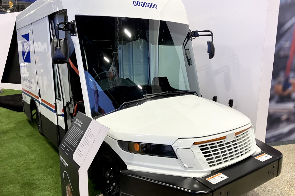 The Oshkosh electric postal truck. Photographer: Chester Dawson/Bloomberg