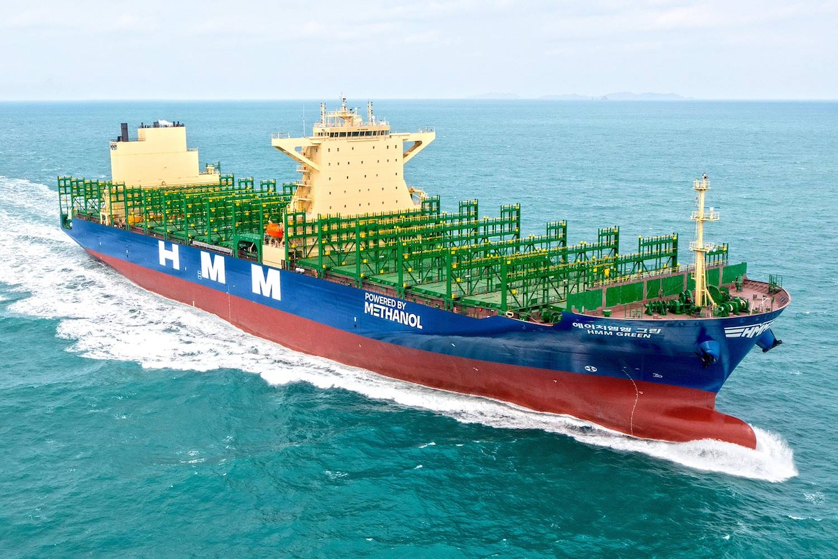 HMM's first methanol-powered container ship, the HMM Green. Photo: Courtesy of HMM