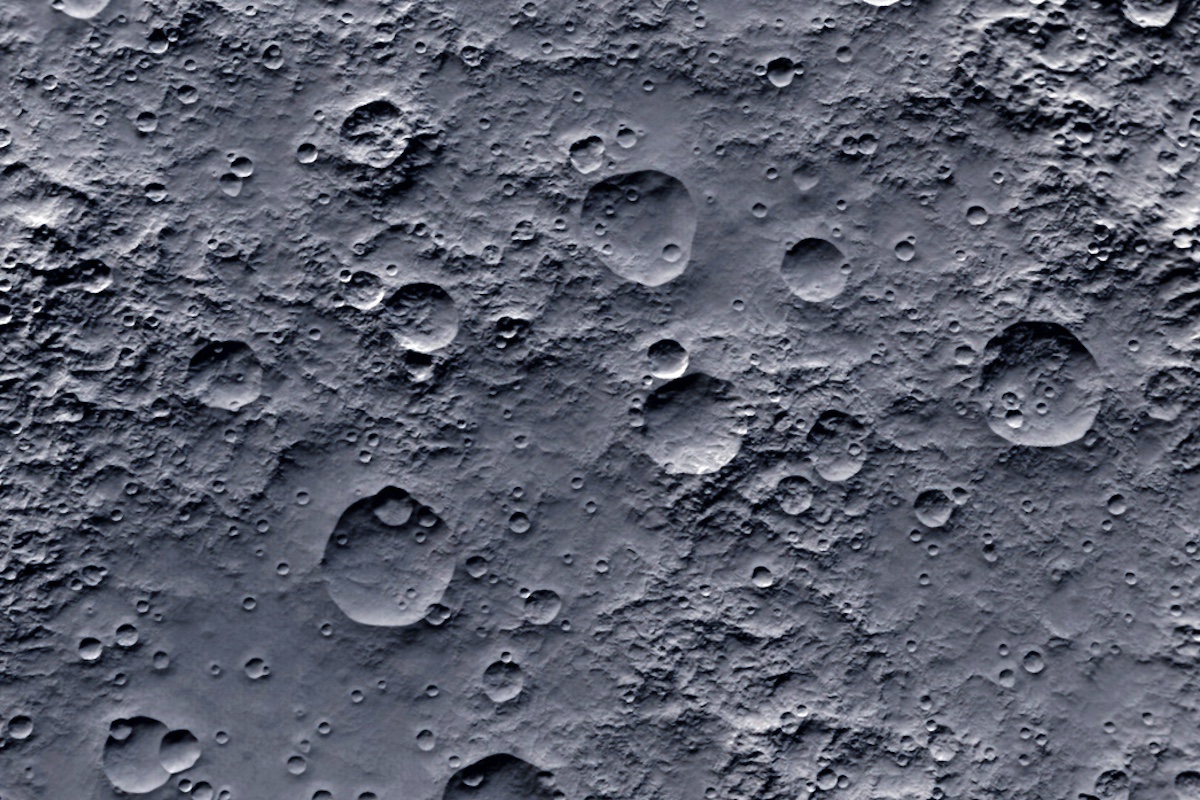 Closeup of moon surface texture