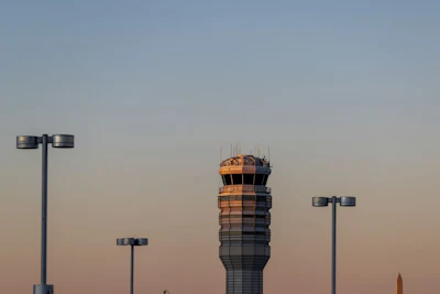 The Air Traffic Control Tower in Arlington, Virginia. Photographer: Tasos Katopodis/Getty Images