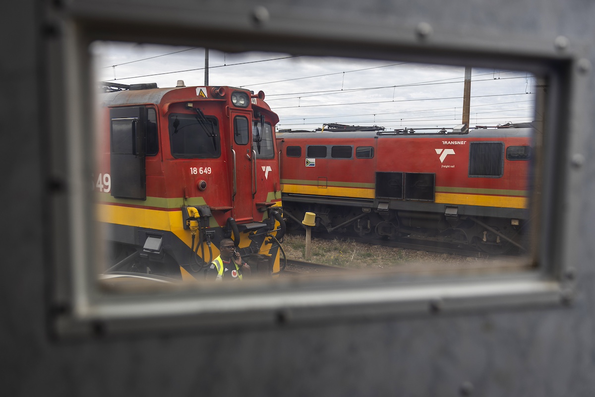 Transnet freight locomotives at the Transnet Sentrarand depot in Gauteng, South Africa.