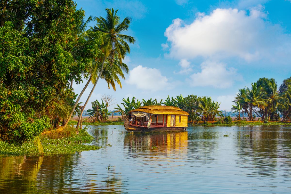 A houseboat of the type popular with tourists on the backwaters of Kerala, India. Photo: iStock/THEPALMER
