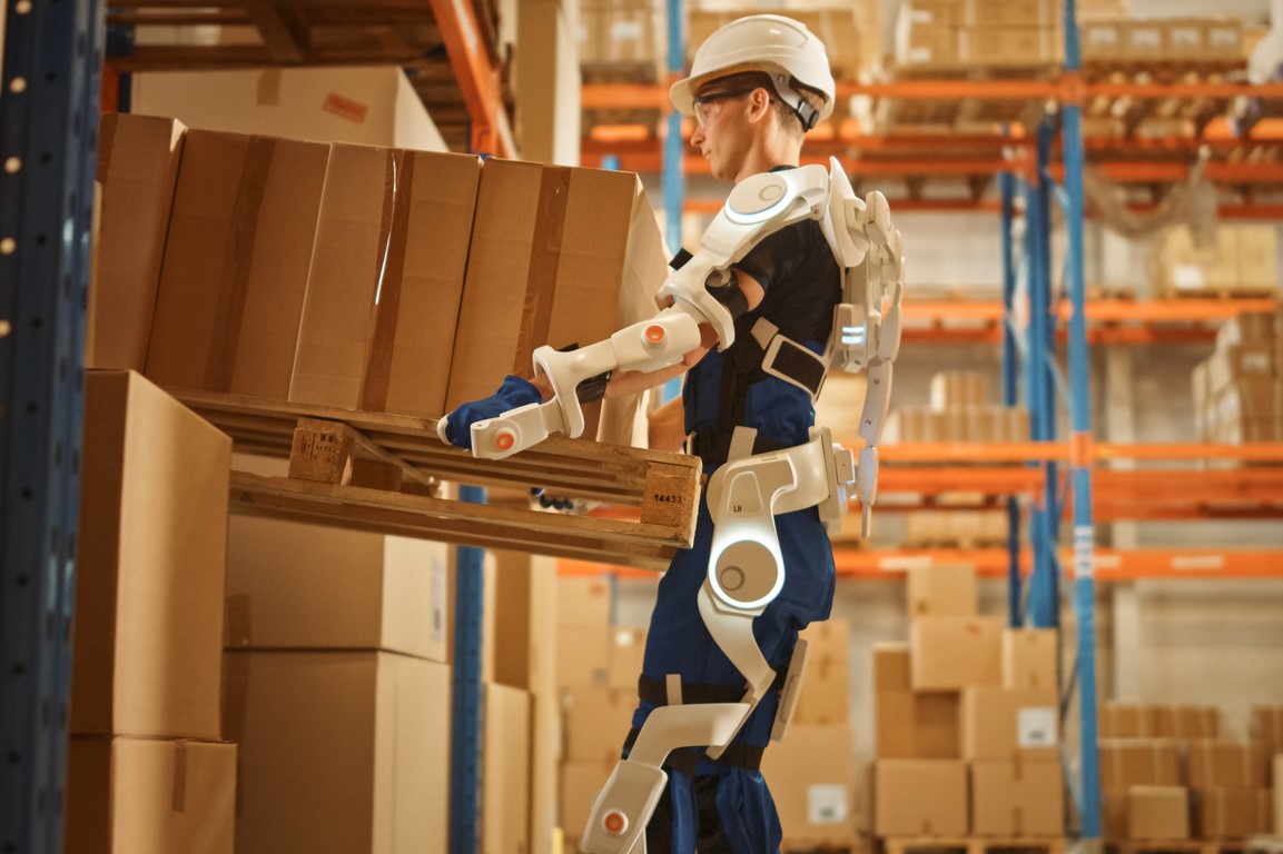 Wearable robotics, or powered exosuits, are just one of the technologies becoming absolutely essential in warehouse operations. Photo: iStock/gorodenkoff