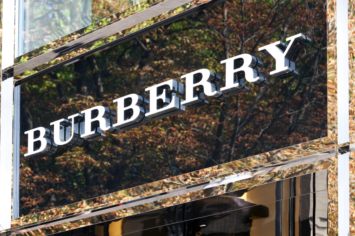 Dusseldorf, Germany - August 20,2011: Burberry logo above store entrance on K..nigsallee. Burberry Group plc is a British luxury fashion house, manufacturing clothing, fragrance, and fashion accessories.