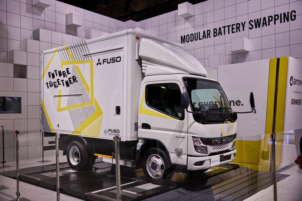 A Mitsubishi Fuso Truck and Bus Corp. eCanter electric truck. Photographer: Shoko Takayasu/Bloomberg
