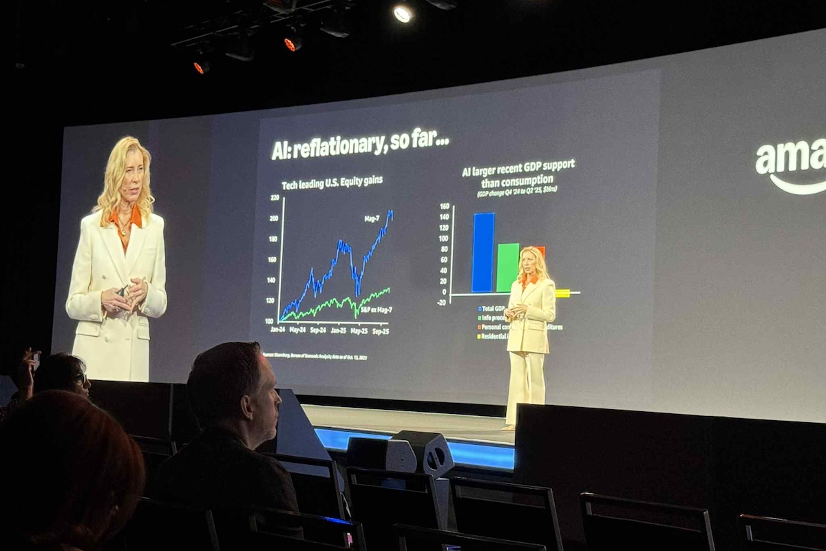 Economist Rebecca Patterson speaking at Amazon Business Reshape in Seattle, Washington. Photo: SCB File Photo