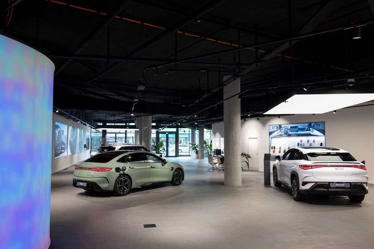 BYD electric vehicles at a showroom in Berlin. Photographer: Liesa Johannssen/Bloomberg