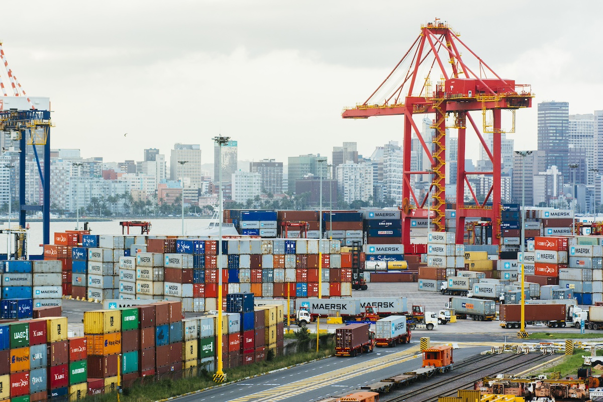 Shipping containers on the dockside at the Port of Durban. Photo: Waldo Swiegers / Bloomberg