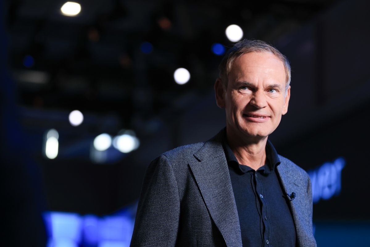 Oliver Blume, chief executive officer of Volkswagen AG, during a Bloomberg Television interview at the IAA Mobility 2025 expo in Munich, Germany, on Monday, Sept. 8, 2025. Photographer: Krisztian Bocsi/Bloomberg