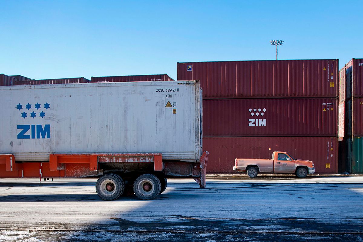 ZIM Integrated Shipping Services freight containers. Photographer: Aaron McKenzie Fraser/Bloomberg