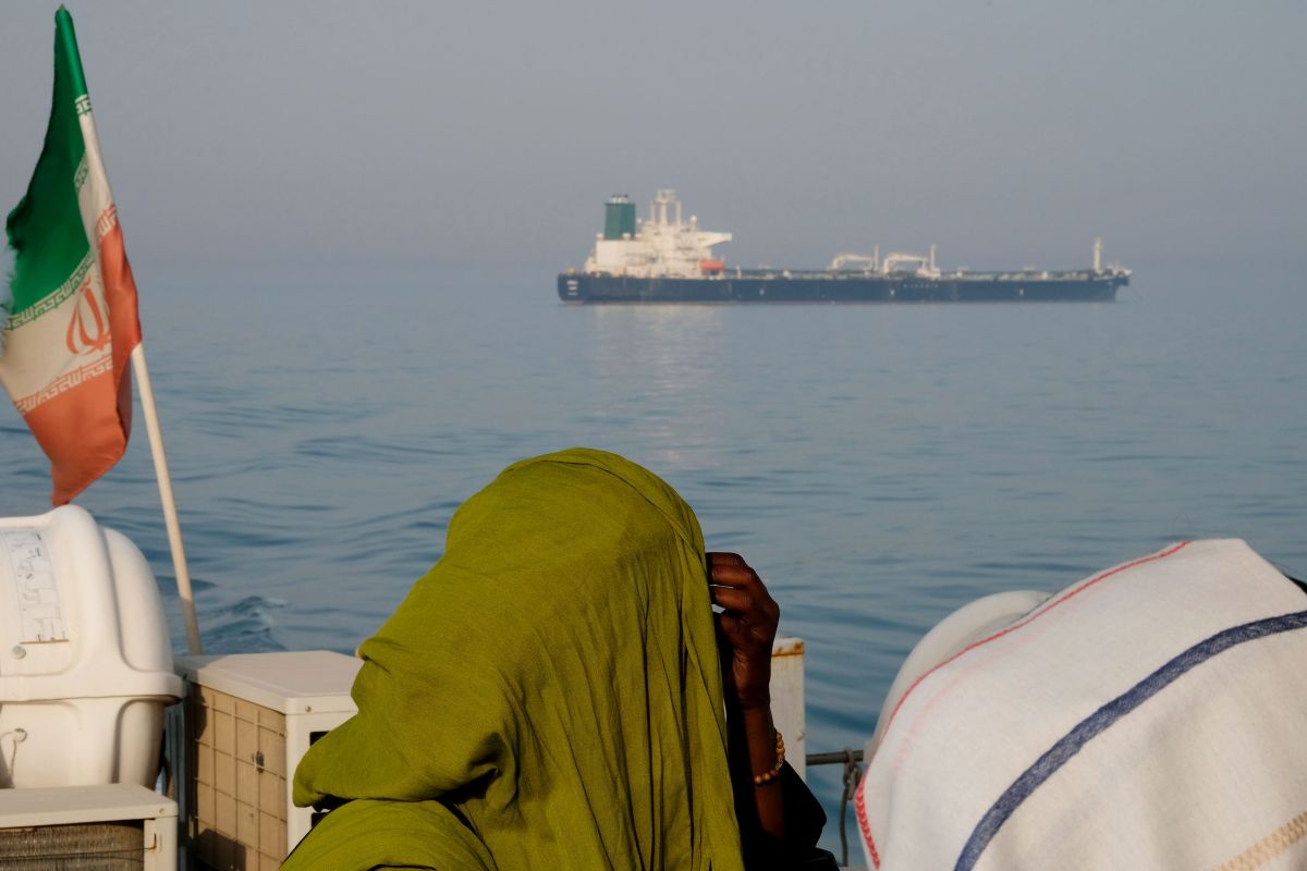 An oil tanker in the Strait of Hormuz. Photographer: Kaveh Kazemi/Getty Images