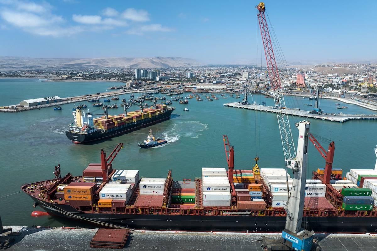 Container ships at the Port of Arica in Arica, Chile. Photo: John Moore/Getty Images via Bloomberg