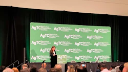FMC Chairman Laura DiBella speaking at AgTC 2026 in Tacoma, Washington. Photo: SCB File Photo