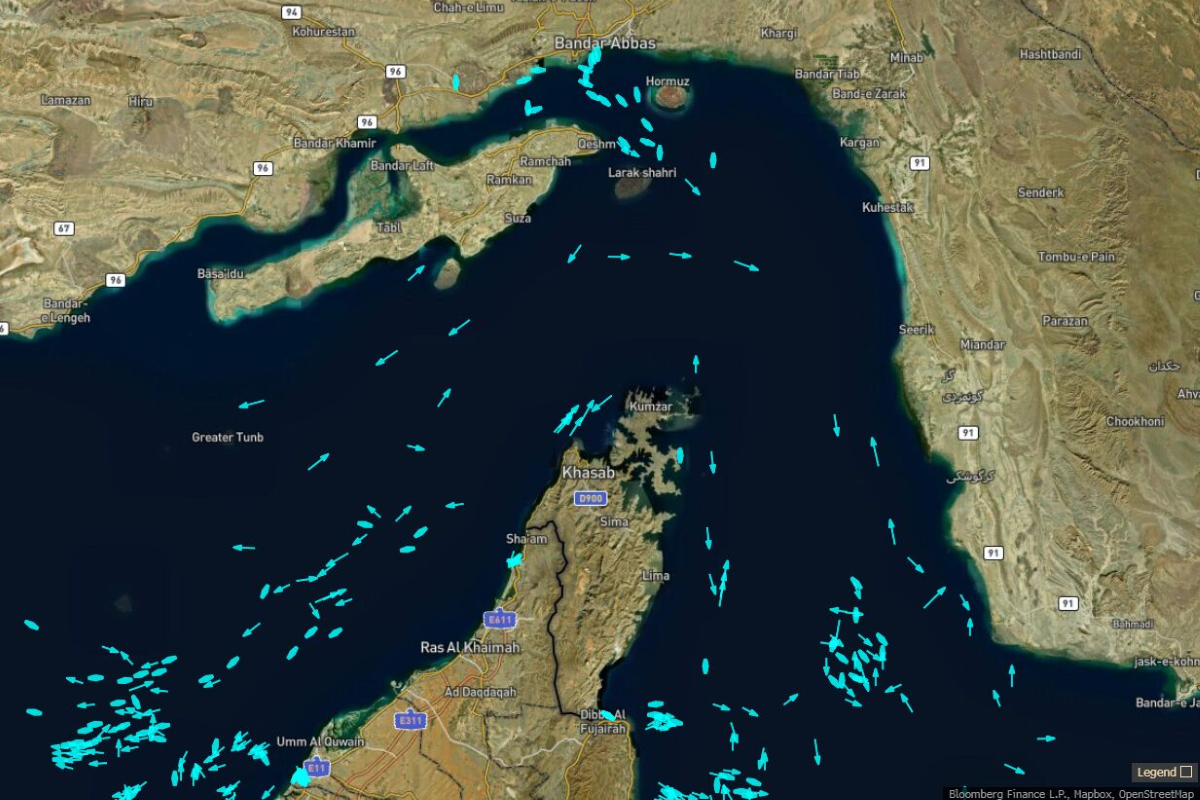 Several tankers and bulk carriers were seen transiting the Strait of Hormuz on June 26. Photo: Bloomberg