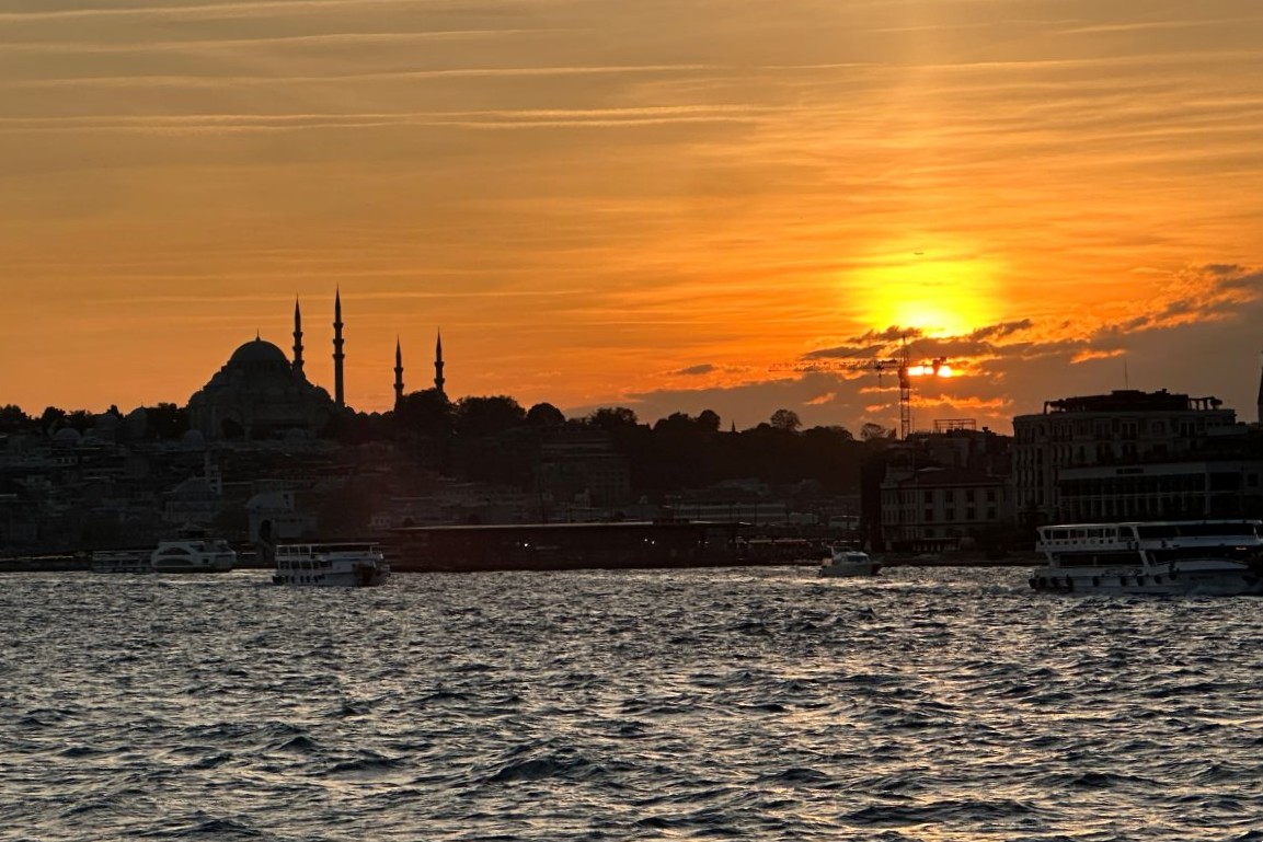 Sunset over Istanbul's Hagia Sophia mosque, on the Bosphorous.Photo: Helen Atkinson