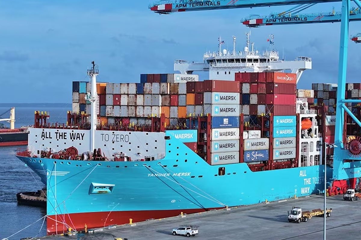The Tangier Maersk docked at the Port of Mobile. Photo: Alabama Port Authority
