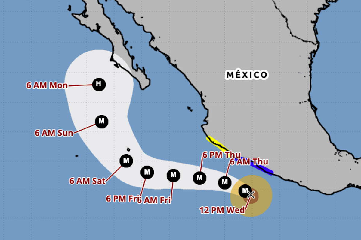 Hurricane Polo is expected to skirt the Pacific Coast of Mexico. Photo: U.S. National Hurricane Center