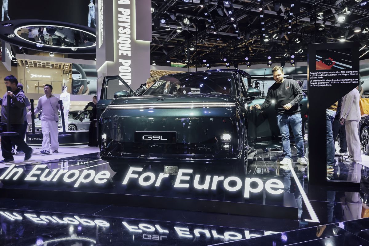 An XPeng G9L SUV electric vehicle on the opening day of the Paris Motor Show. Photographer: Cyril Marcilhacy/Bloomberg