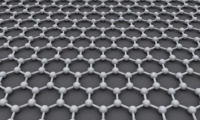 Graphene on the atomic level. The material is composed of a honeycomb of carbon atoms, arranged in a layer just one atom thick.