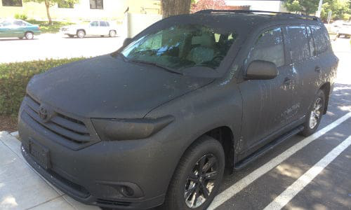 Asphalt covered car