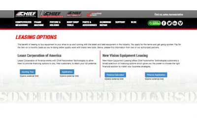 Chief Automotive Technologies has introduced new leasing tools to help collision repair facilities access new equipment without a high initial fee.