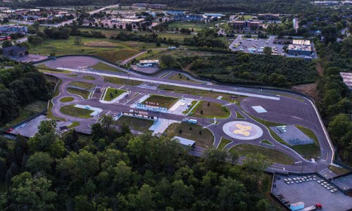Mcity, the new test facility at University of Michigan. A number of other test facilities are slated for development in various parts of North America.