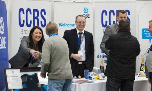 Welcoming attendees to CARS 2014. The trade show provides an opportunity to network with auto recyclers from around the world.