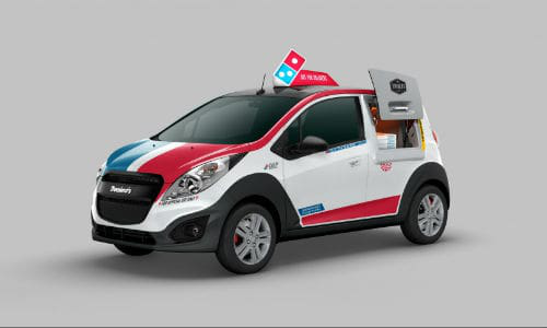 Domino's Mobile Pizza Oven, ready to roll.
