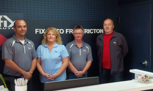 Some of the team from Fix Auto Fredericton. The facility has recently joined the Fix Auto network.