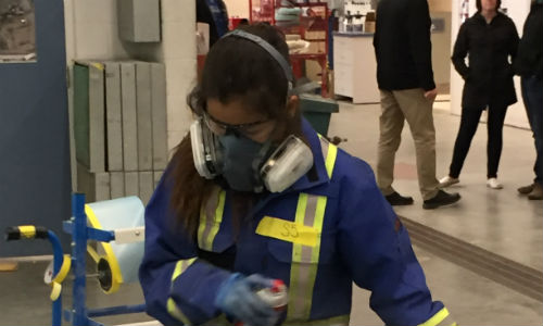 Malisa Collier of Swift Current Comprehensive took the Gold medal in the Car Painting, Secondary competition.