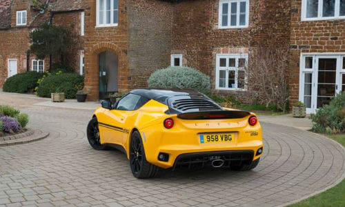 The Lotus Evora Sport 410 features a carbon fibre tailgate, among other weight saving strategies.