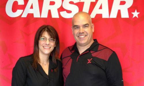 Jessy Dufresne and Eric Henault, franchise partners of CARSTAR St-F&eacute;lix-de-Valois.