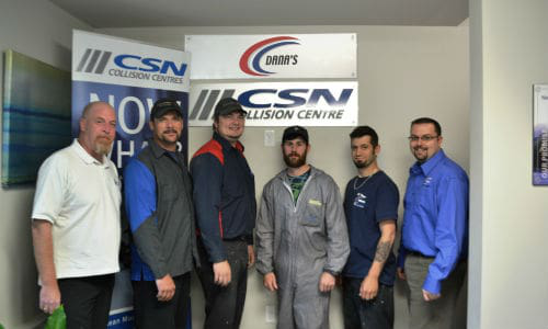CSN-Dana&rsquo;s Collision Center has recently achieved I-CAR Gold Class. From left: Scott Earle, I-CAR Instructor; Troy Copeland, Structural Steel /Aluminum I-CAR Welding Certified Platinum technician; Adam Robinson, Steel Structural, Non &ndash;Structural, Aluminum Platinum Technician; Jeremiah Bruce, Platinum Refinish Technician; Aaron Glazier, Platinum Refinish Technician; Corey Etheridge, Platinum Estimator.