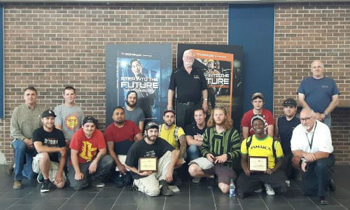 The graduates of Mohawk College&rsquo;s apprenticeship Level 3 class. Also shown are John Norris of CIIA (centre), Paul Birchall of 3M (front row, right) and instructors Jim Miles and Jim Carey.