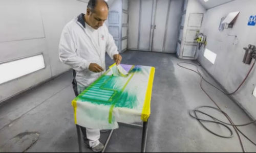 Mitch Lanzini of Lanzini Body Works creates a tape effect. Check out the video below for more on this procedure.