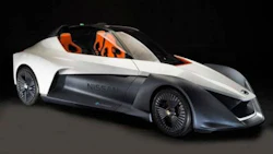 The working prototype of the Nissan BladeGlider. It's a zero-emission vehicle, unless you count the audible gasps from the people you pass.