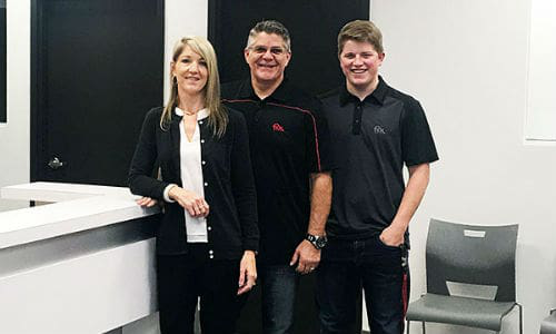 Some of the team from Fix Auto Deerfoot. The facility has recently joined the Fix Auto network, expanding its presence in the Calgary market.