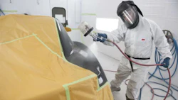 A student at Fanshawe College practices painting techniques. The curriculum standards for Ontario's auto body college programs have recently been updated.