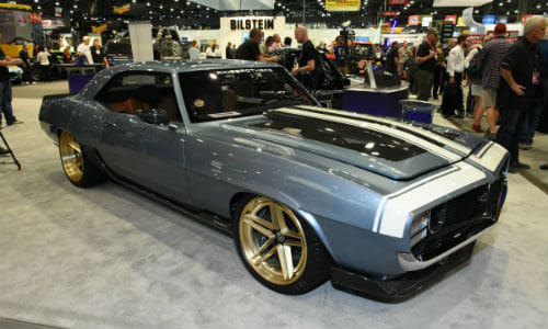Ringbrothers&rsquo; 1969 Chevy Camaro, painted with BASF's Glasurit 90 Line &ldquo;Blue Print.' The car won the Chevrolet Design Award and was a Top Ten Finalist of Battle of the Builders.