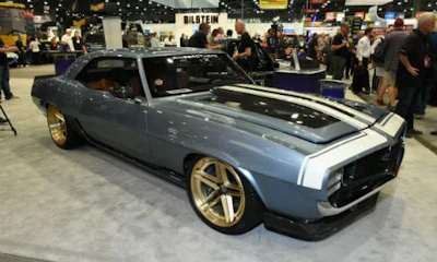 Ringbrothers&rsquo; 1969 Chevy Camaro, painted with BASF's Glasurit 90 Line &ldquo;Blue Print.' The car won the Chevrolet Design Award and was a Top Ten Finalist of Battle of the Builders.
