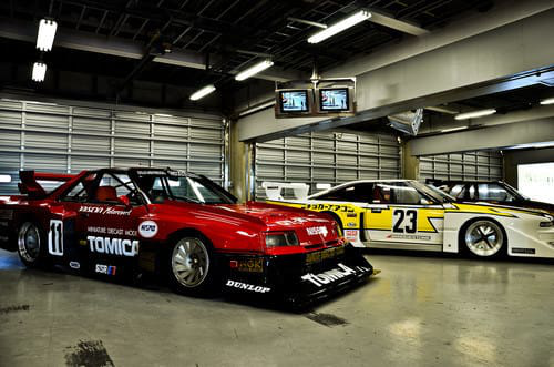 A pair of modified Japanese cars