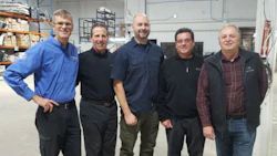 Kurt Lammon, President of Polyvance (left) was the guest on the most recent Guild 21 call discussing plastic repair. Also shown are the team from Precision Marketing, one of the company's Canadian distributors: Dan Dominato, Dan Bernier, Brent Wingrove and Tom Racz.