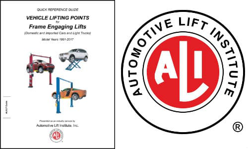 ALI&rsquo;s revised 2017 lifting points guide includes information on 2017 model year vehicles, as well as a new section on safe lifting suggestions.
